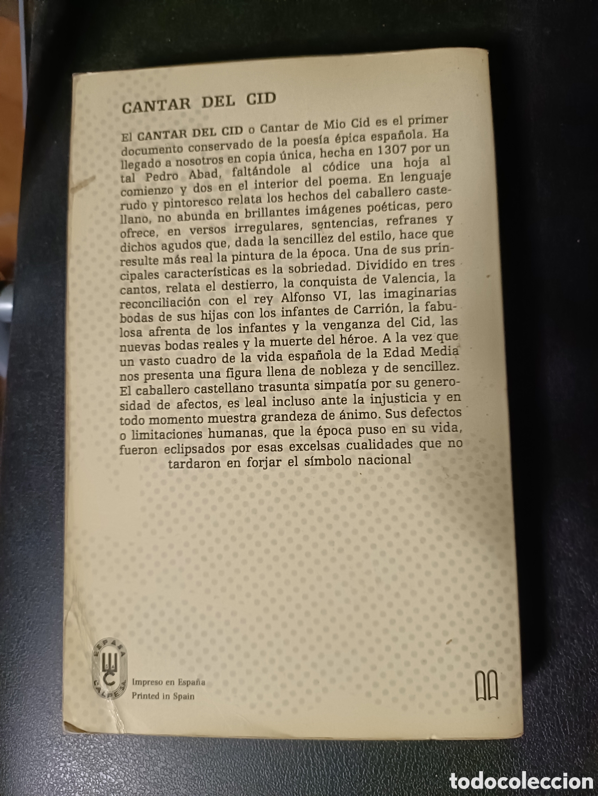 Libros: Libro Cantar del Cid -Selecciones Austral- Espasa Calpe (Z1) - Foto 2
