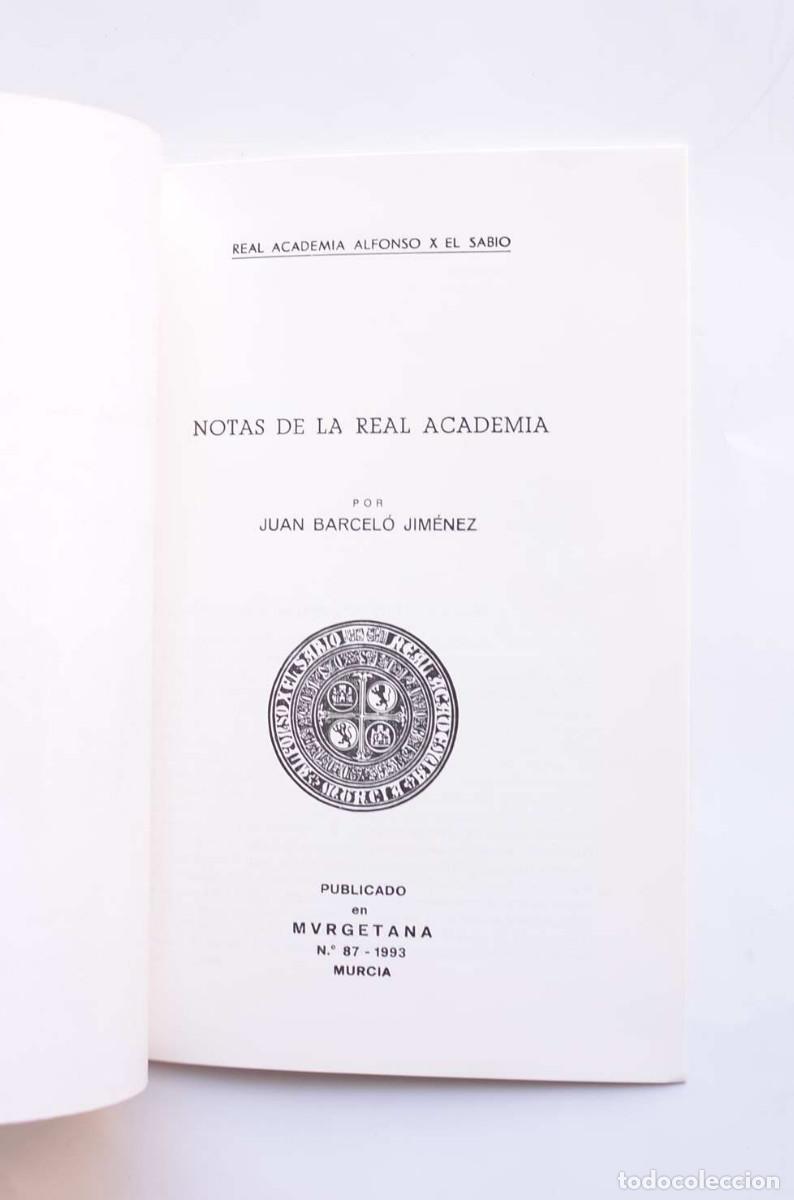 Libros: Notas de la Real Academia - BARCEL&Oacute; JIM&Eacute;NEZ, Juan - Foto 2