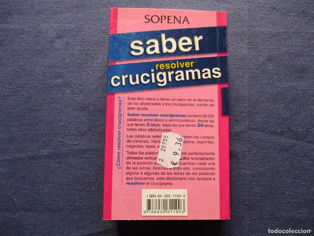 Libros: SOPENA &middot; SABER RESOLVER CRUCIGRAMAS - Foto 2