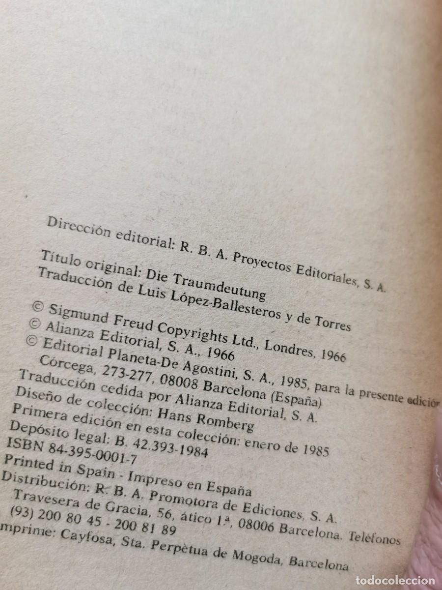 Libros: LA INTERPRETACION DE LOS SUE&Ntilde;OS DE SIGMUND FREUD PLANETA - Foto 3