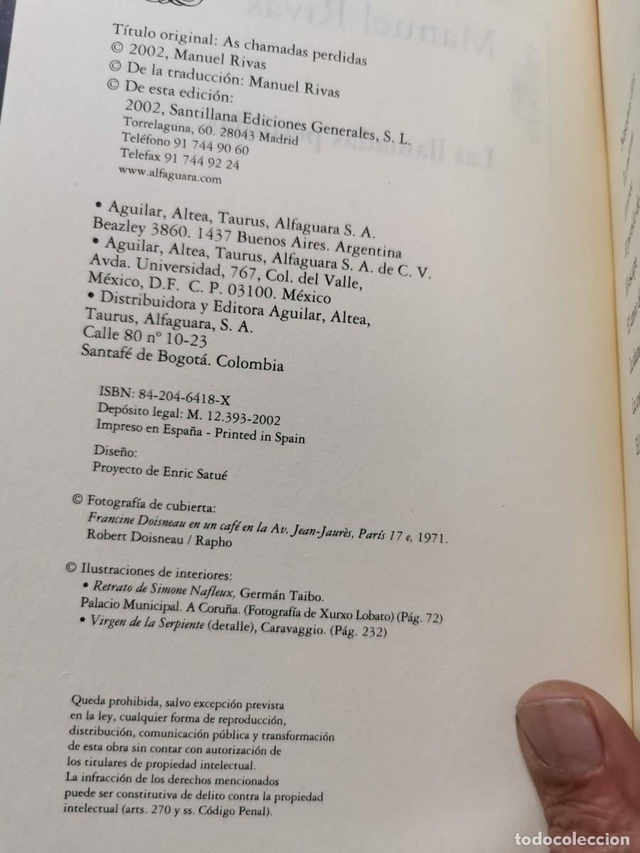 Libros: LAS LLAMADAS PERDIDAS MANUEL RIVAS ALFAGUARA + EL RING INTERIOR - Foto 5