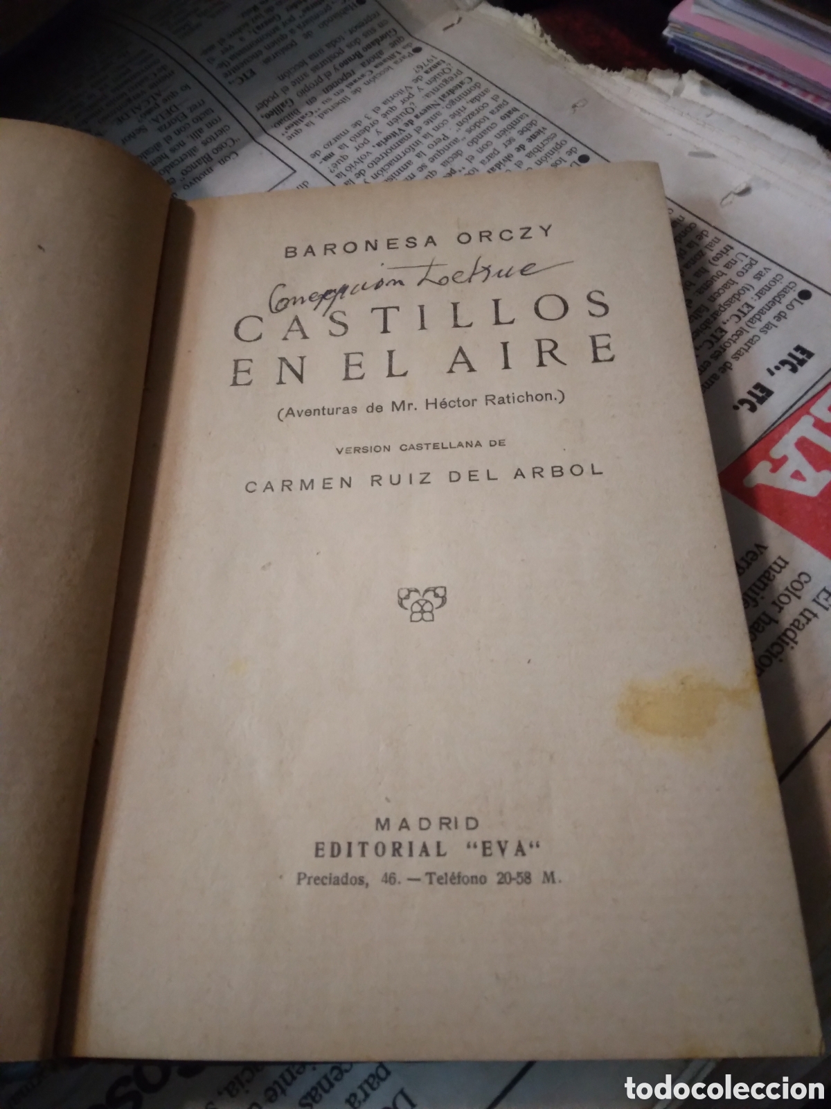 Libros: Baronesa Orczy, Castillos en el aire, Editorial Eva - Foto 2