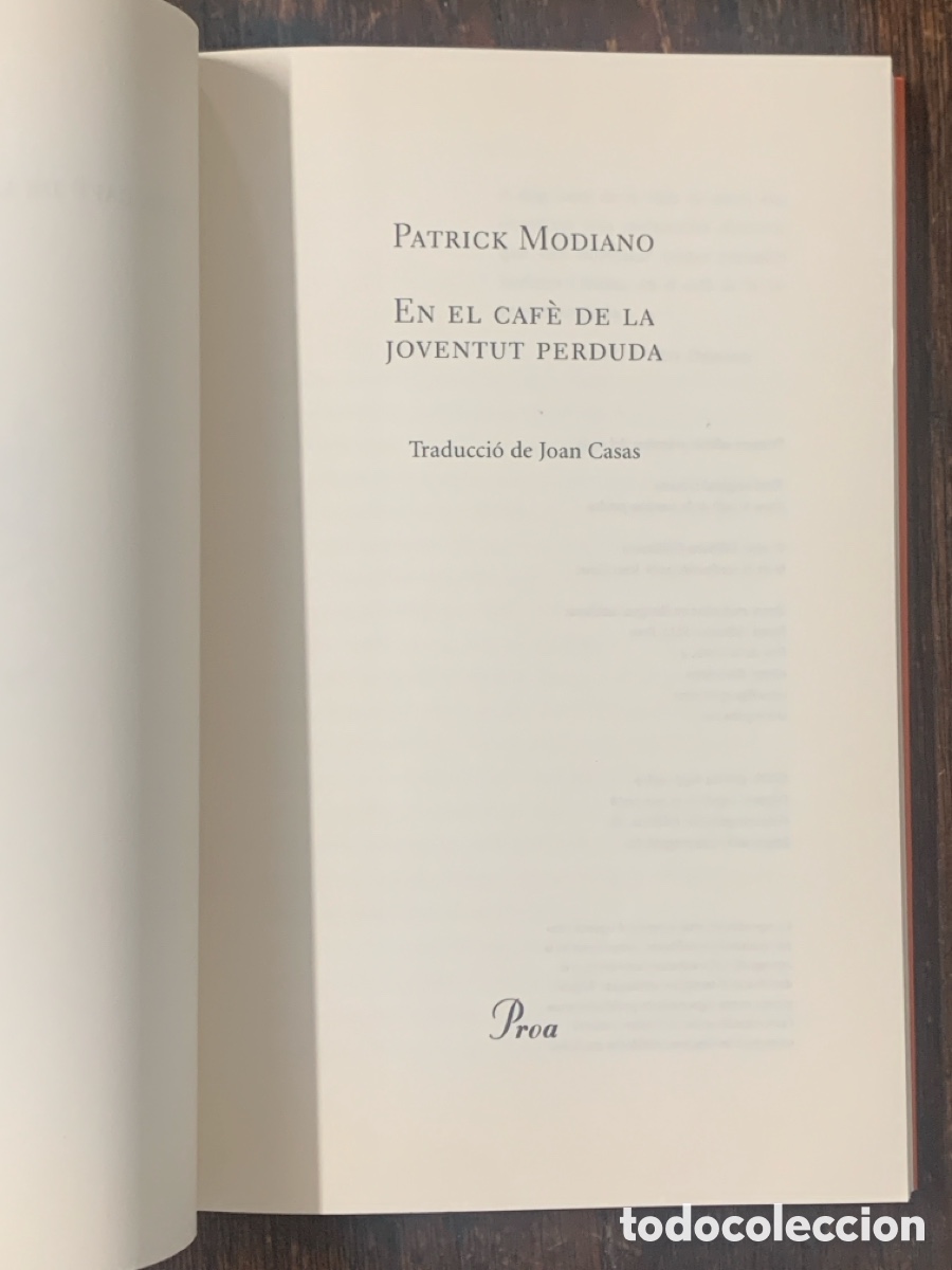 Libros: En El Caf&egrave; De La Joventut Perduda, Patrick Modiano - GALLIMARD 2008 - Foto 2
