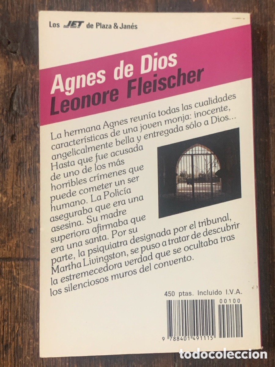 Libros: Agnes de Dios, Leonore Fleischer - PLAZA & JANES 1988 - Foto 3