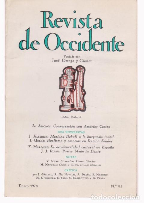 Libros: REVISTA DE OCCIDENTE. N&ordm;82. ENERO 1970 - VV.AA. - Foto 1