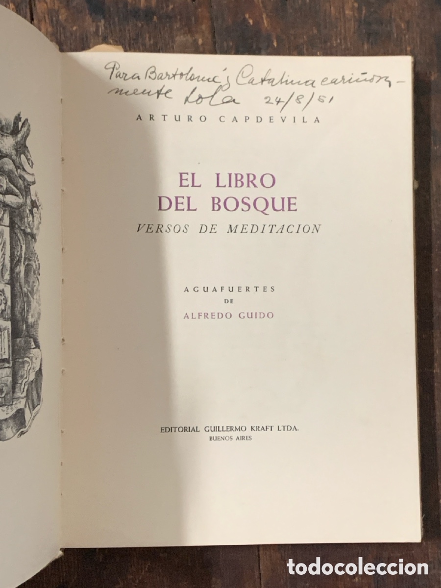 Libros: El Libro del Bosque Versos de Meditaci&oacute;n, Arturo Capdevilla - GUILLERMO KRAFT LTDA - Foto 2