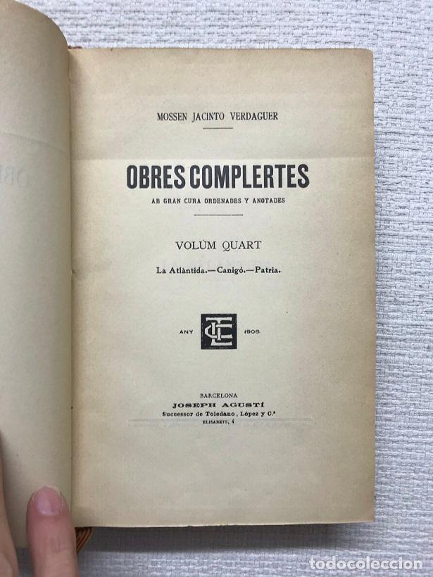 Libros: Obres completes. Volum Quart - Jacinto Verdaguer - Foto 5
