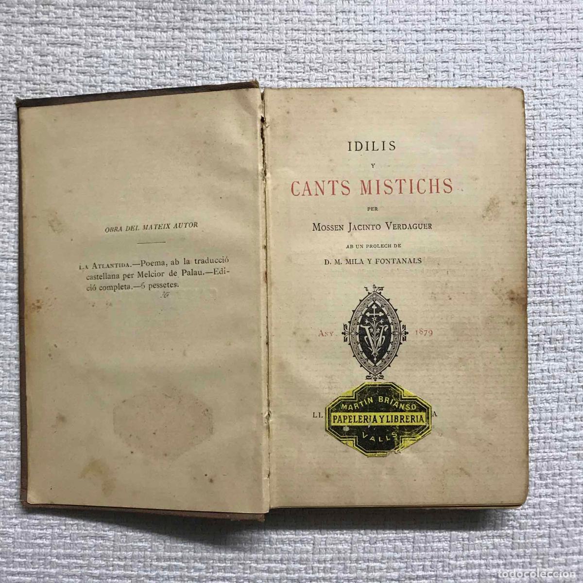 Libros: Idilis y Cants Mistichs - Mossen Jacinto Verdaguer - Foto 2