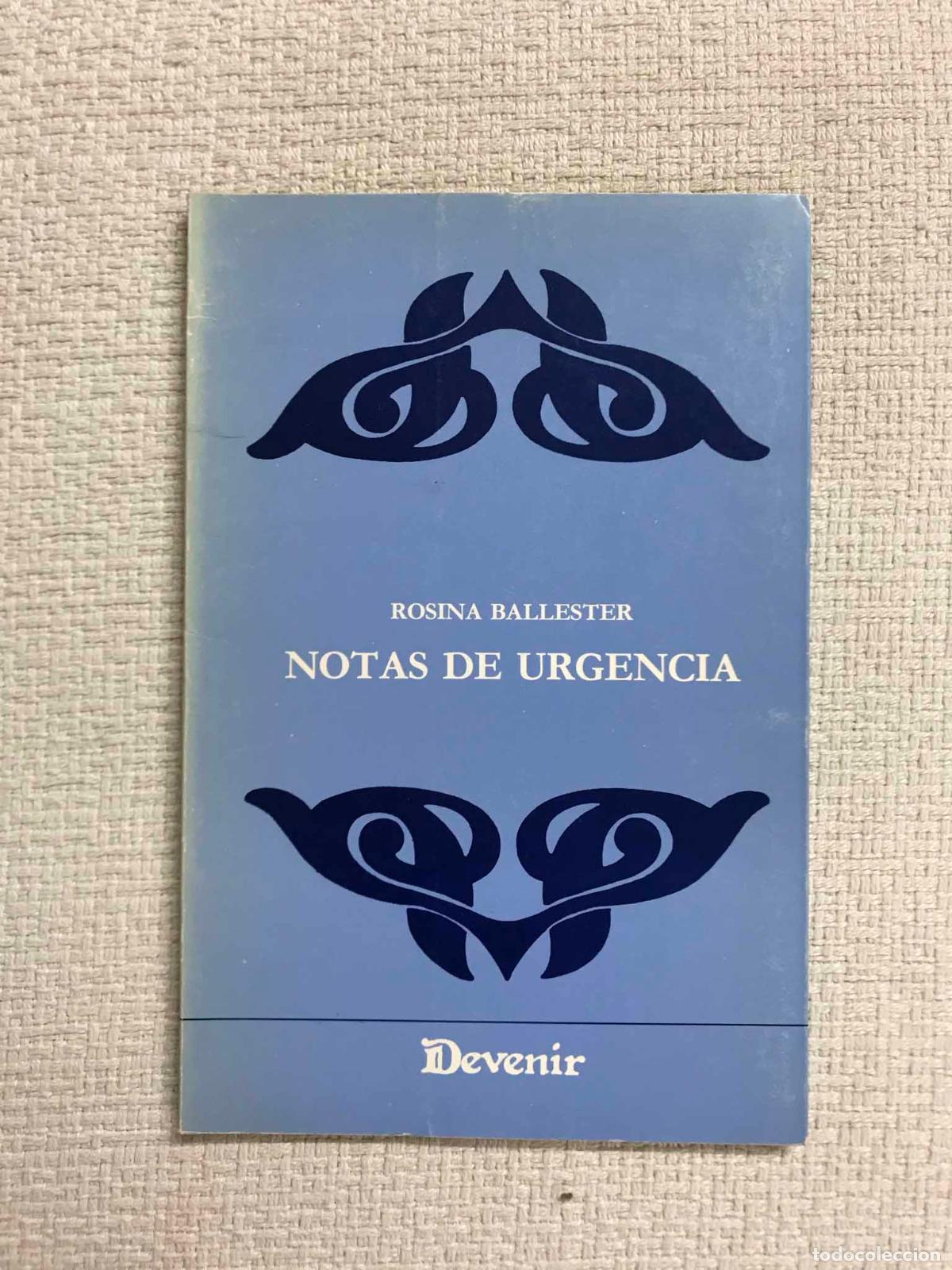 Libros: Notas de urgencia - Rosina Ballester - Foto 1