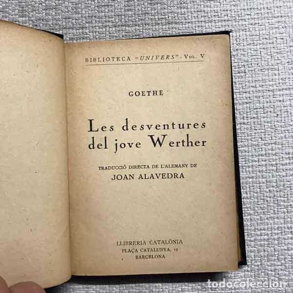 Libros: Les desventures del jove Werther - Goethe - Foto 1