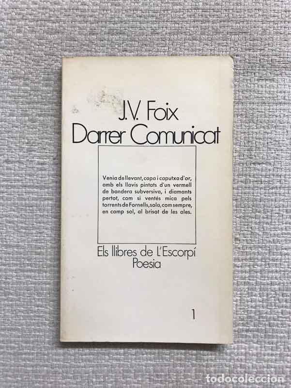 Libros: Darrer comunicat - J. V. Foix - Foto 1