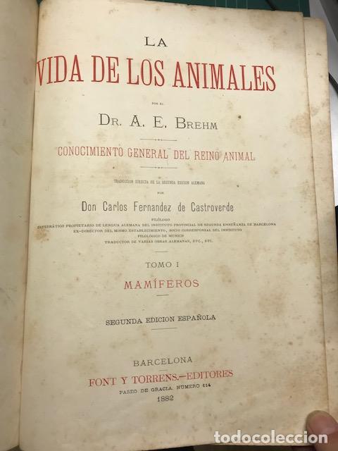 Libros: La vida de los animales. Obra completa, 6 vol&uacute;menes - A.E. Brehm - Foto 2