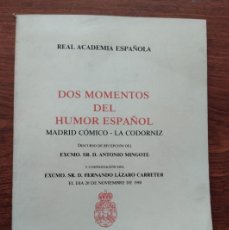 Libros: DOS MOMENTOS DEL HUMOR ESPAÑOL: MADRID CÓMICO - LA CODORNIZ - ANTONIO MINGOTE Y FERNANDO LÁZARO CARR