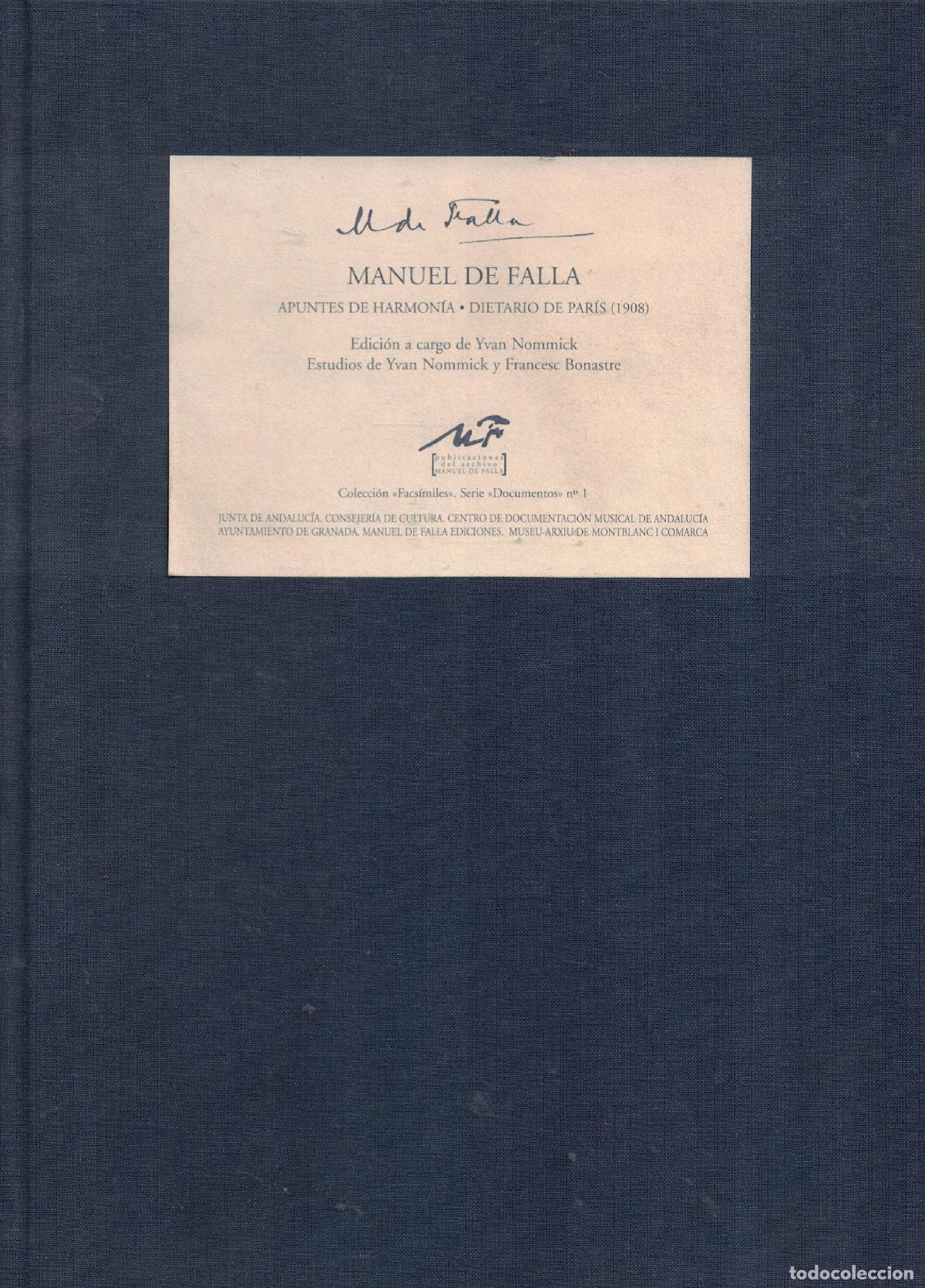 Libros: Apuntes de Harmon&iacute;a - Dietario de Par&iacute;s (1908) - Manuel de Falla - Foto 1