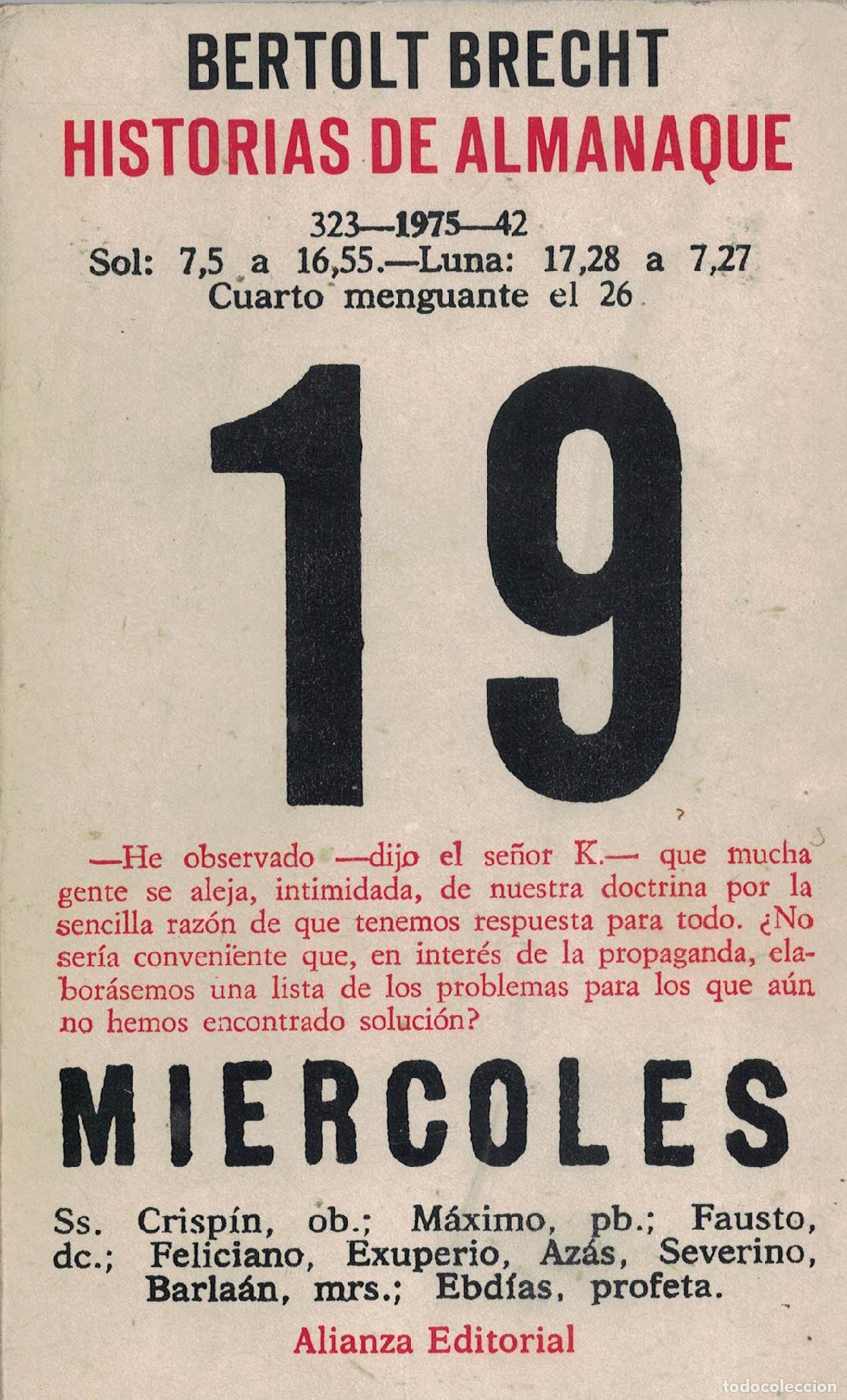 Libros: Historias de almanaque - Bertolt Brecht - Foto 1