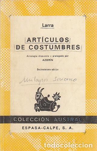 Libros: ART&Iacute;CULOS DE COSTUMBRES - MARIANO JOS&Eacute; DE LARRA - Foto 1