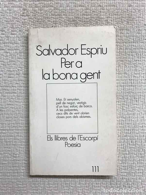 Libros: Per a la bona gent - Salvador Espriu - Foto 1
