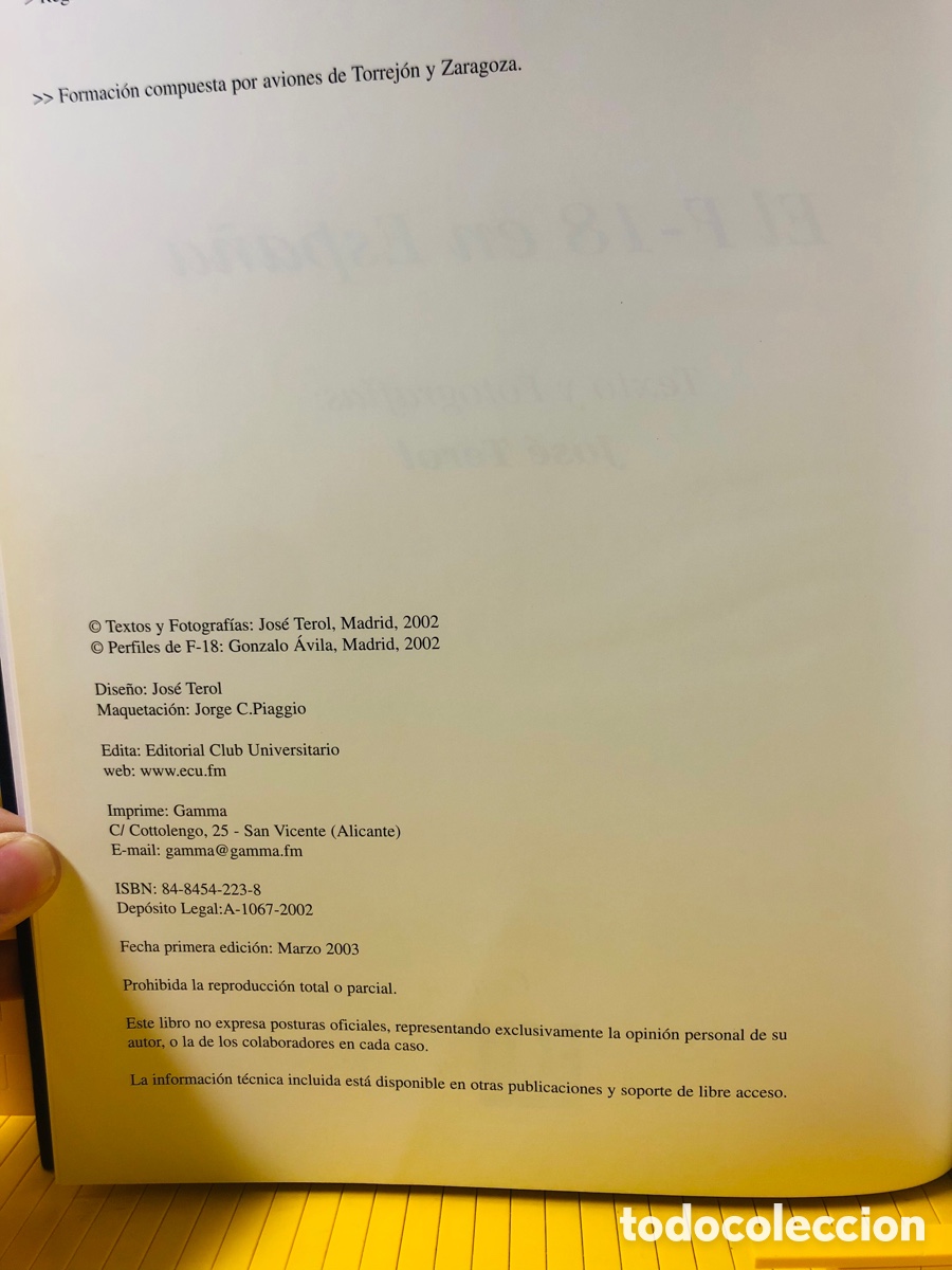 Libros: EL F - 18 EN ESPA&Ntilde;A ● ECU ● 2003 ● J. TEROL - Foto 2