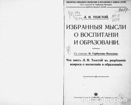 Libros: Selected thoughts on upbringing and education - Tolstoj Lev Nikolaevich - Foto 1