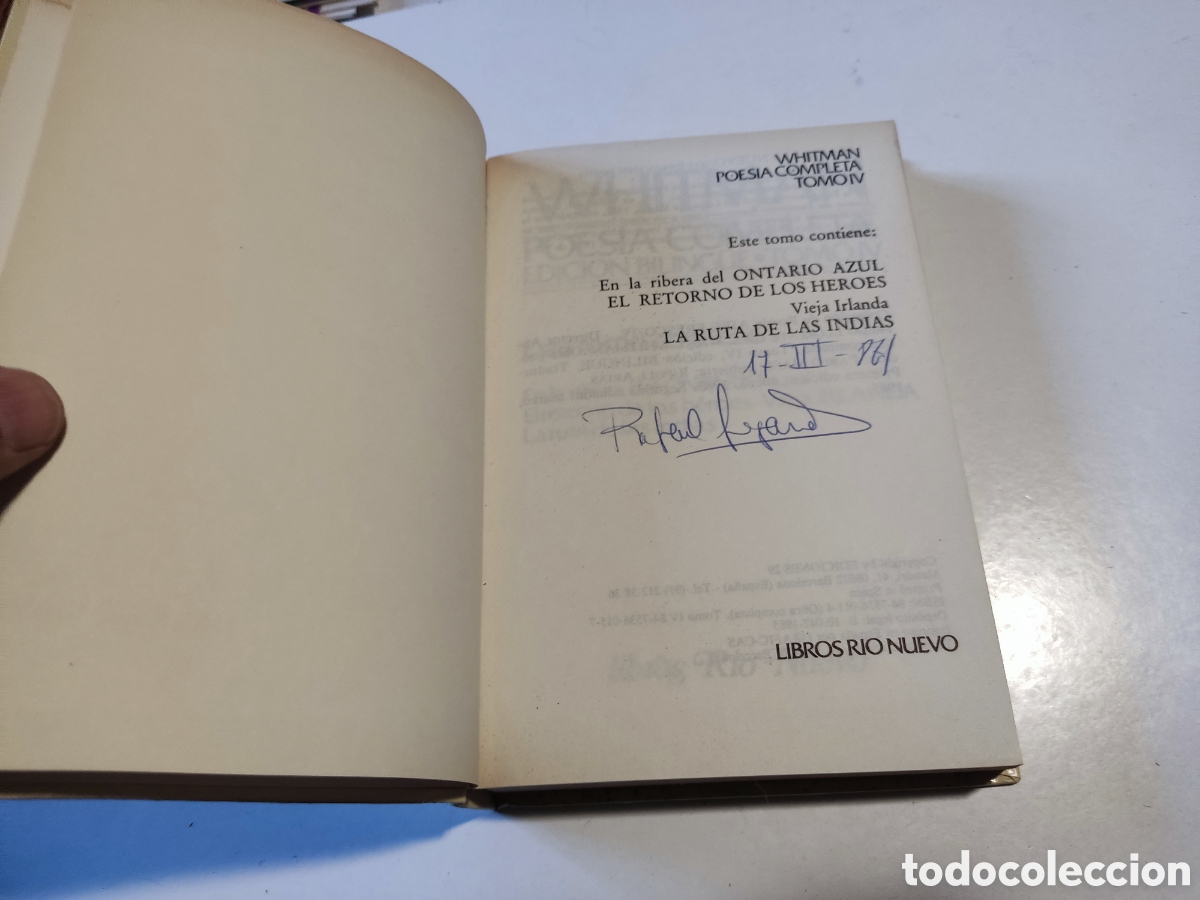 Libros: Libro poes&iacute;a completa edici&oacute;n biling&uuml;e tomo IV Whitman - Foto 5
