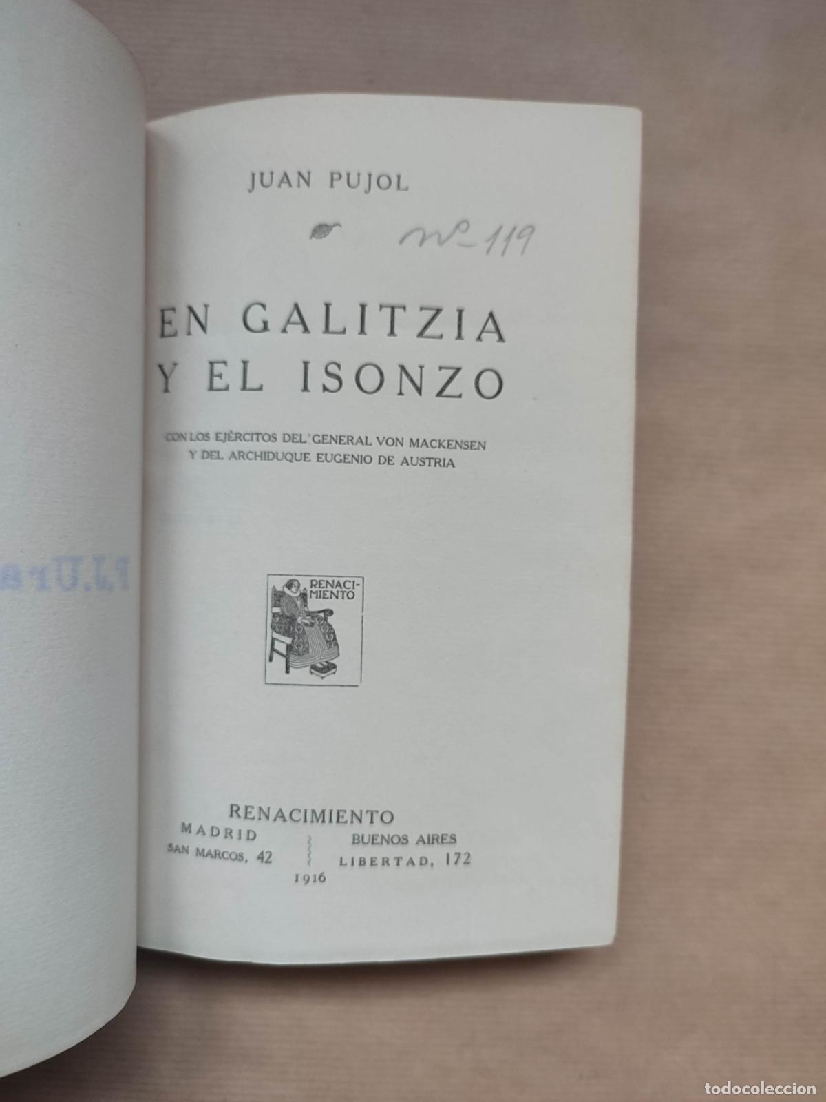Libros: En Galitzia y El Isonzo. Con los ej&eacute;rcitos del General Von Mackensen y del Archiduque Eugenio de Aus - Foto 1