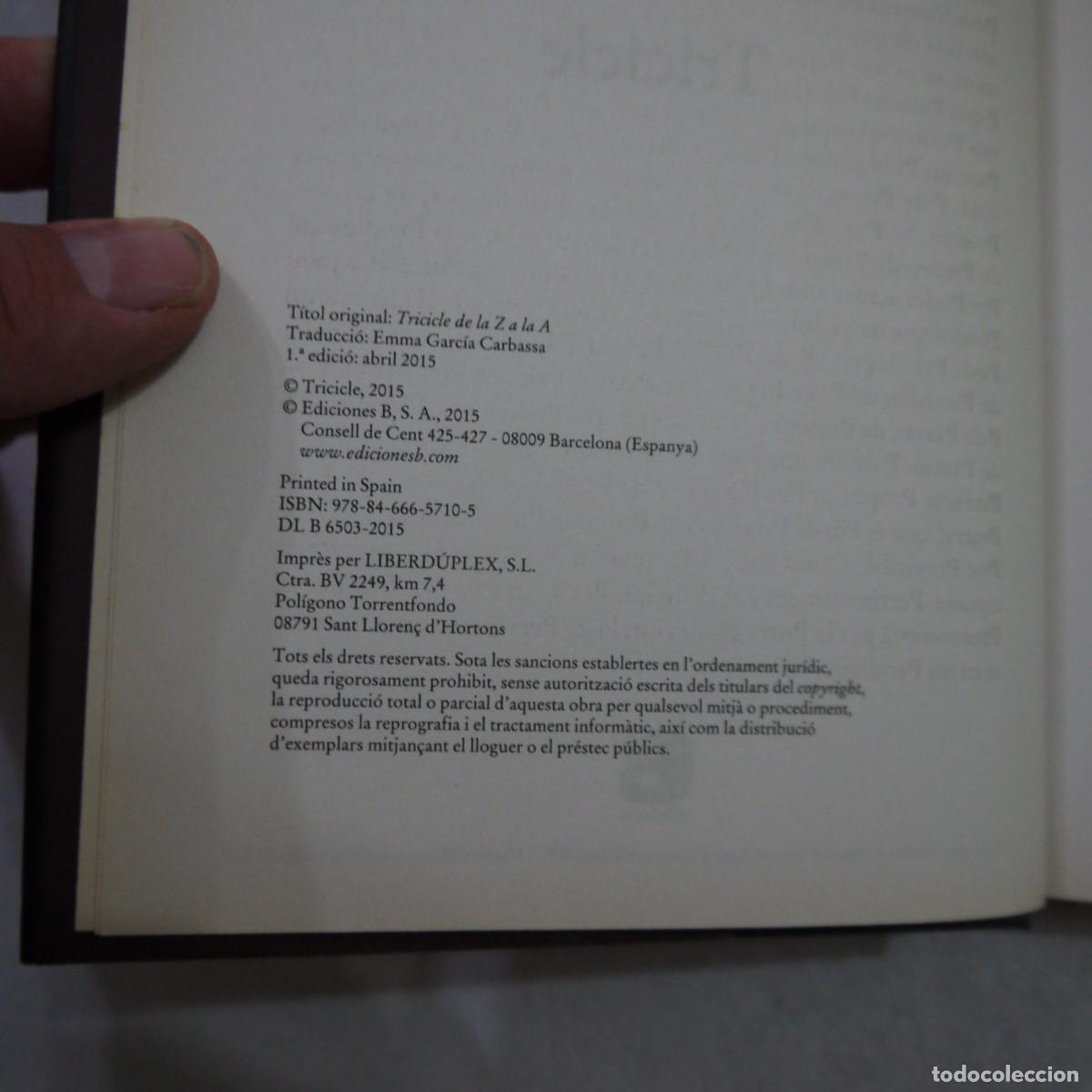 Libros: DE LA Z A LA A - TRICICLE - EDICIONES B - 2015 - 1.&ordf; EDICI&Oacute;N - Foto 4