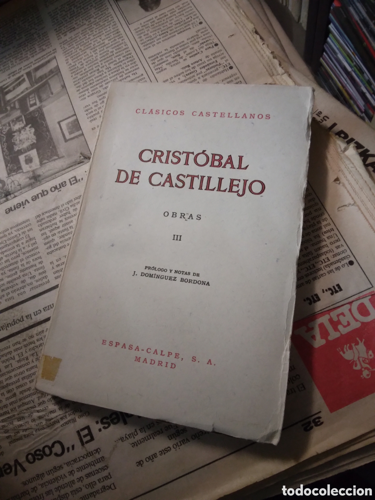 Libros: Cristobal de Castillejo, Obras, tomo III, Espasa Calpe - Foto 1
