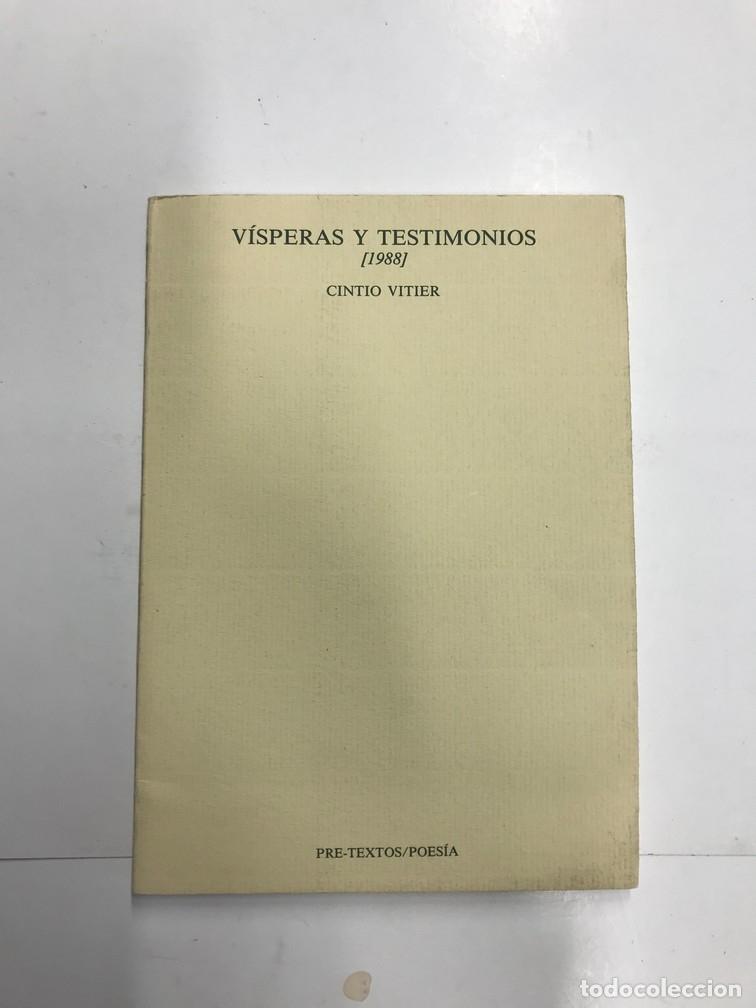 Libros: V&Iacute;SPERAS Y TESTIMONIOS. (1988) PRIMERA EDICI&Oacute;N - CINTIO VITIER. - Foto 1