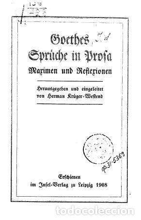 Libros: Goethes Spuche in Prosa - Goethe - Foto 1