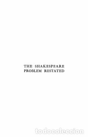 Libros: The Shakespeare problem restored - Greenwood G.G.