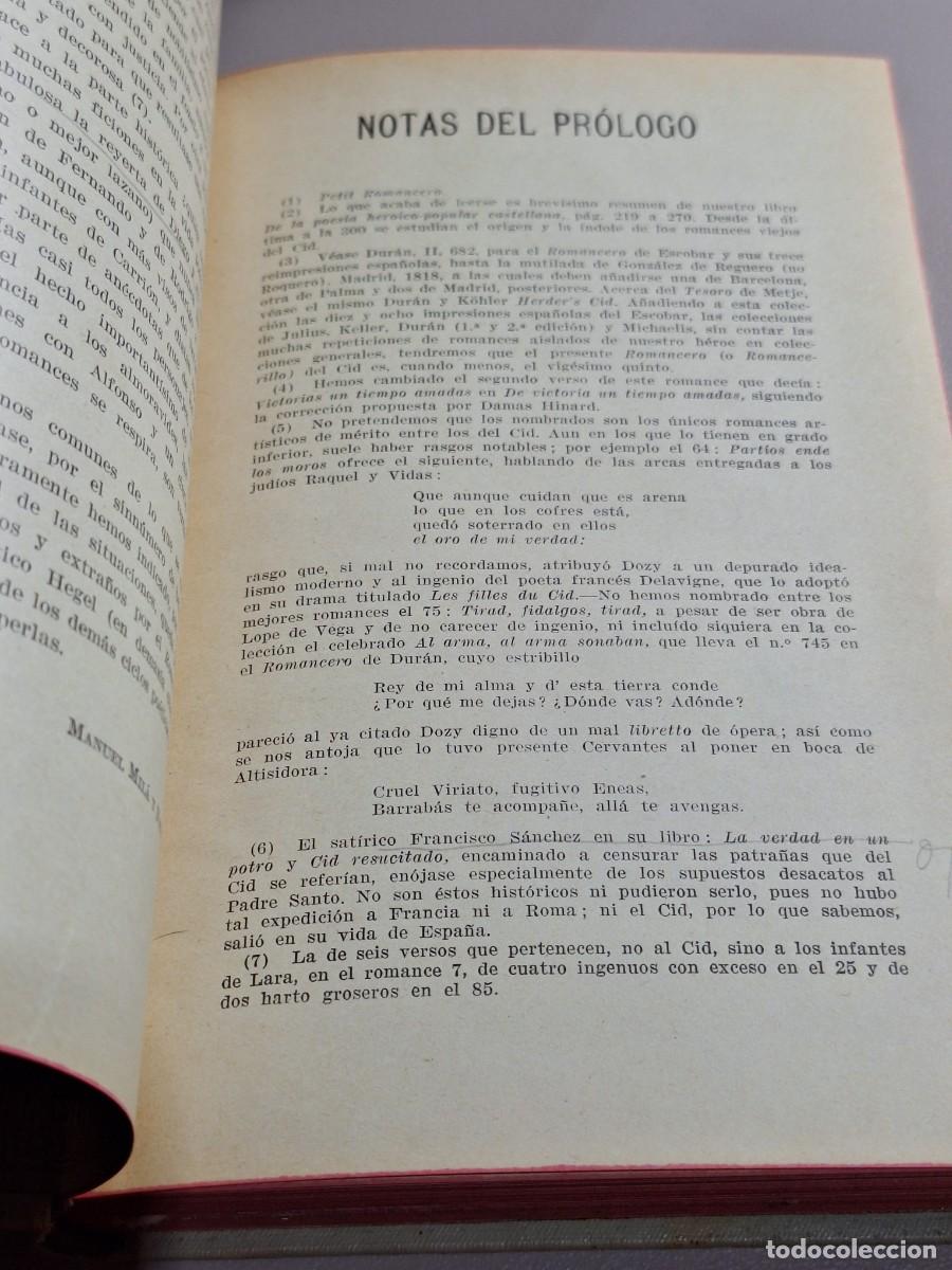 Libros: ROMANCERO SELECTO DEL CID. Con un pr&oacute;logo de D. Manuel Mila y Fontanals - Foto 13