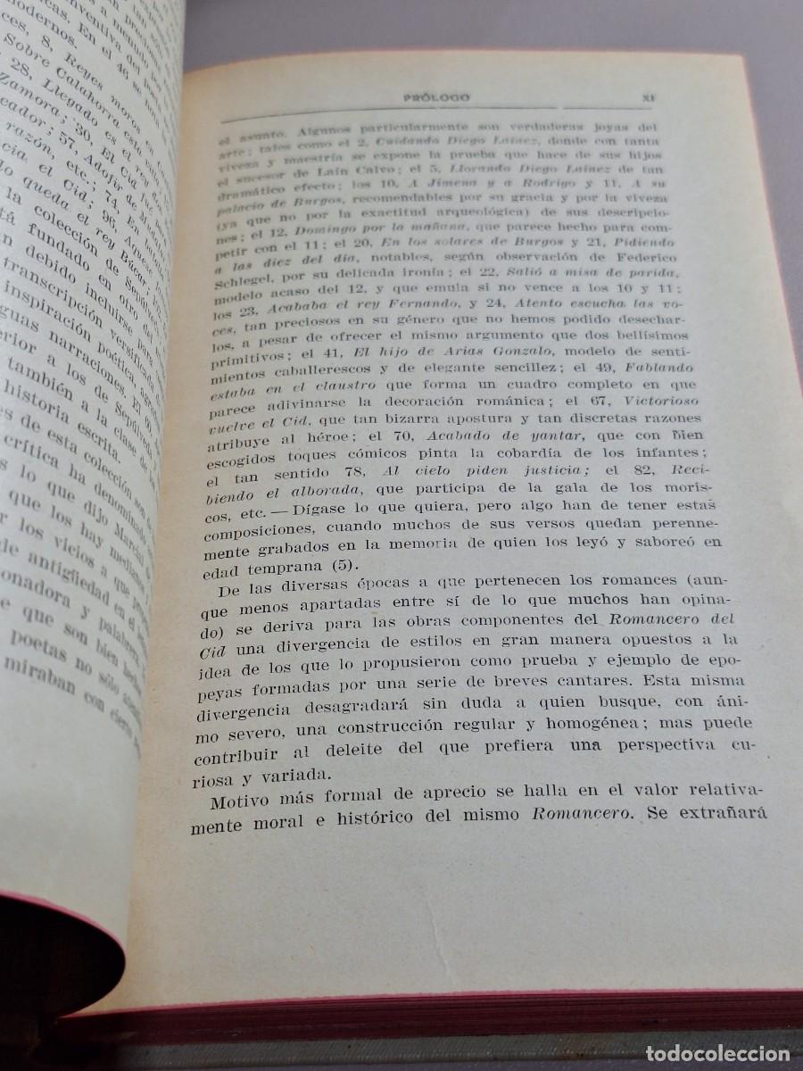 Libros: ROMANCERO SELECTO DEL CID. Con un pr&oacute;logo de D. Manuel Mila y Fontanals - Foto 14