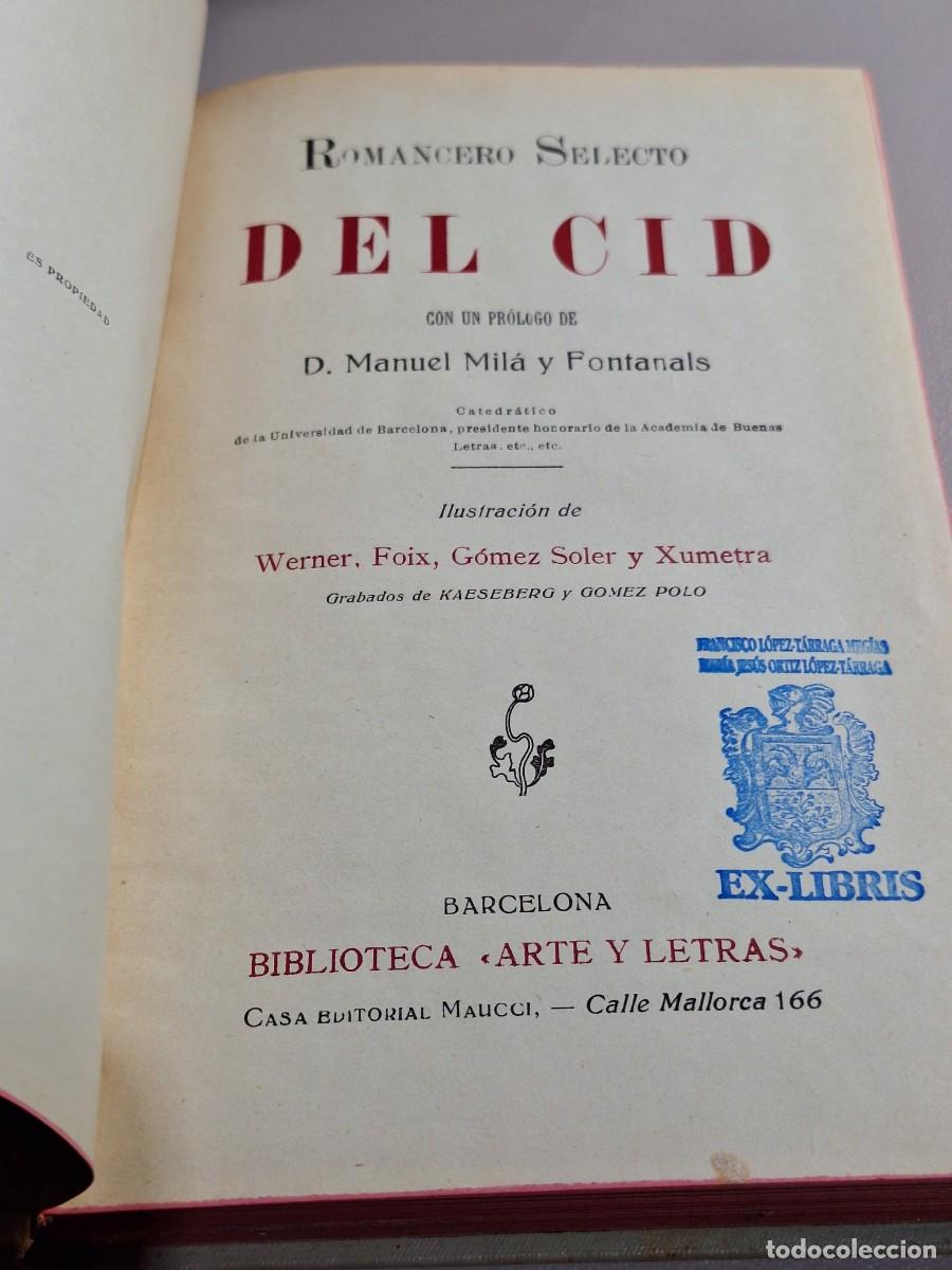 Libros: ROMANCERO SELECTO DEL CID. Con un pr&oacute;logo de D. Manuel Mila y Fontanals - Foto 16