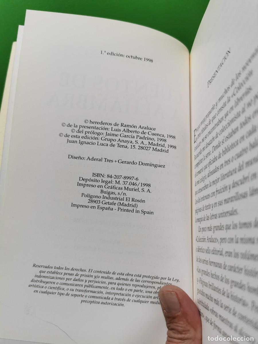 Libros: CUENTOS DE LA ALHAMBRA - WASHINGTON IRVING - EDITORIAL ARALUCE - Foto 3
