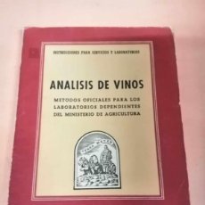 Libros: ANALISIS DE VINOS, METODOS OFICIALES. 1956