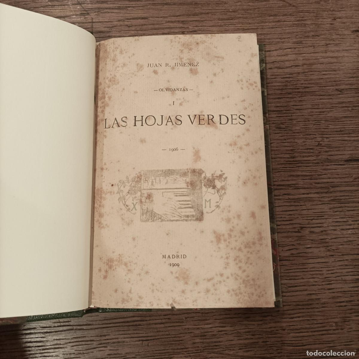 Libros: JIM&Eacute;NEZ, Juan Ram&oacute;n.- - Las hojas verdes. (Olvidanzas). - Foto 2