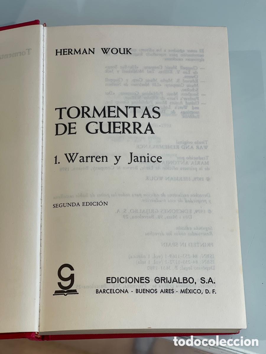 Libros: TORMENTAS DE GUERRA 1 WARREN Y JANICE - HERMAN WOUK - Foto 2