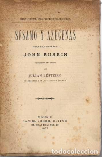 Libros: SESAMO Y AZUCENAS. - RUSKIN, J. - Foto 1