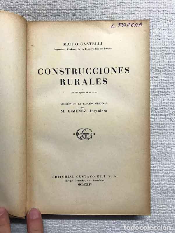 Libros: Construcciones rurales - Mario Castelli - Foto 2