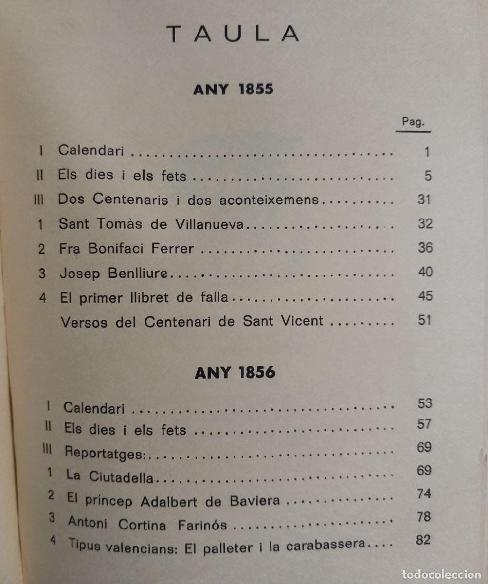 Libros: 1855- 1856 Val&egrave;ncia fa cent anys. - SOLER GODES, Enric: - Foto 2