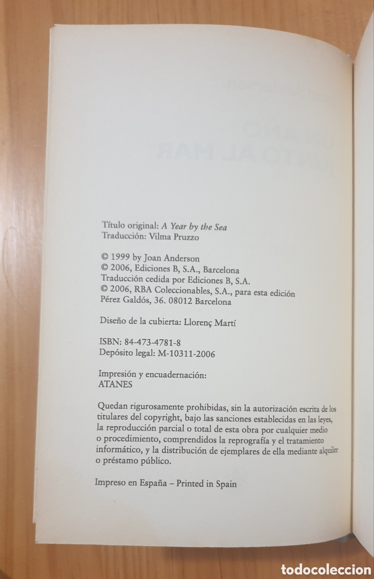 Libros: UN A&Ntilde;O JUNTO AL MAR. JOAN ANDERSON. RBA. - Foto 3