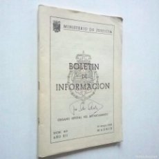 Libros: BOLETÍN DE INFORMACIÓN. NÚM. 410. AÑO XII. MAYO 1958 - MINISTERIO DE JUSTICIA