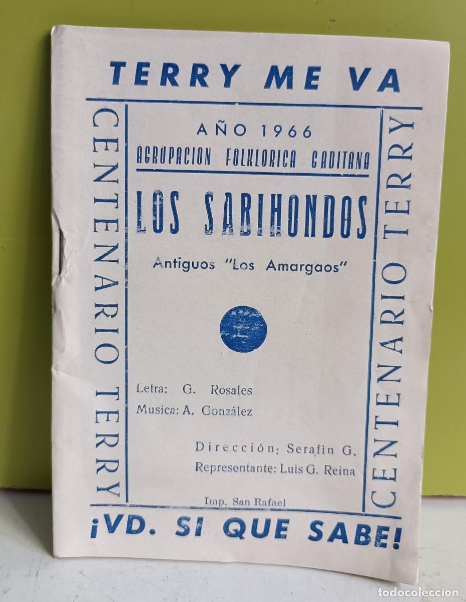 Libri di seconda mano: SABIHONDOS AGRUPACION FOLKLORICA GADITANA A&Ntilde;O 66 LOS AMARGAOS PUBLICIDAD carnaval