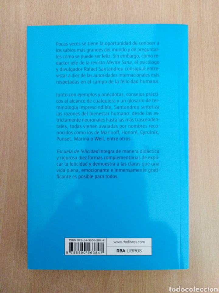 Libros: ESCUELA DE FELICIDAD. Rafael Santandreu. RBA - Foto 2