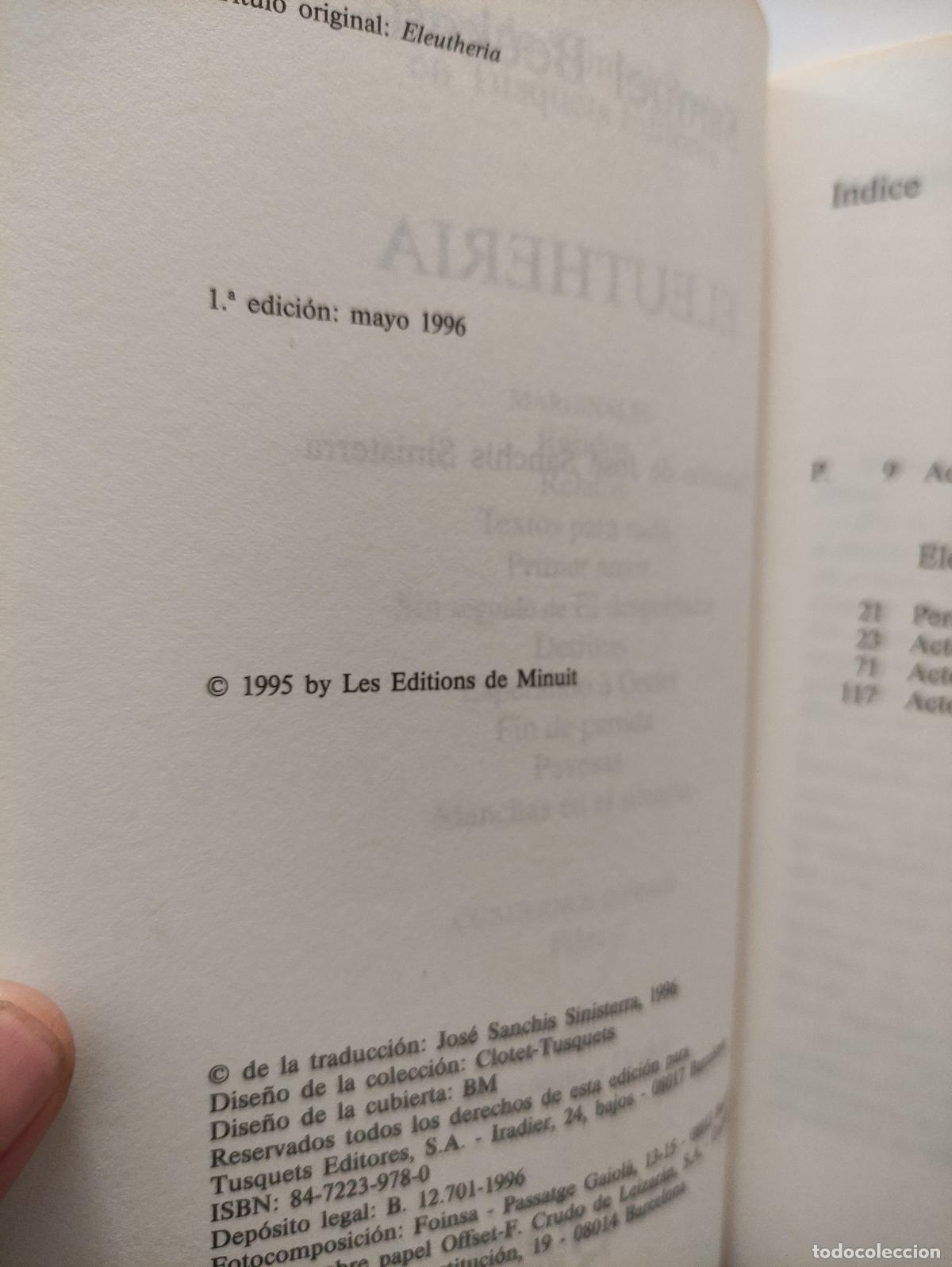 Libros: ELEUTHERIA - SAMUEL BECKETT - Foto 2