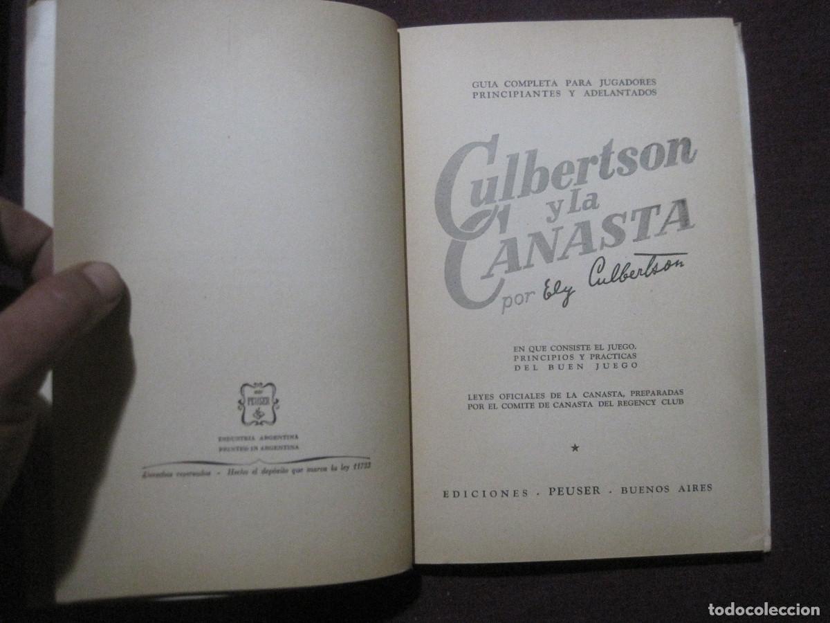 Libros: Culbertson y la canasta. Peuser - Foto 2