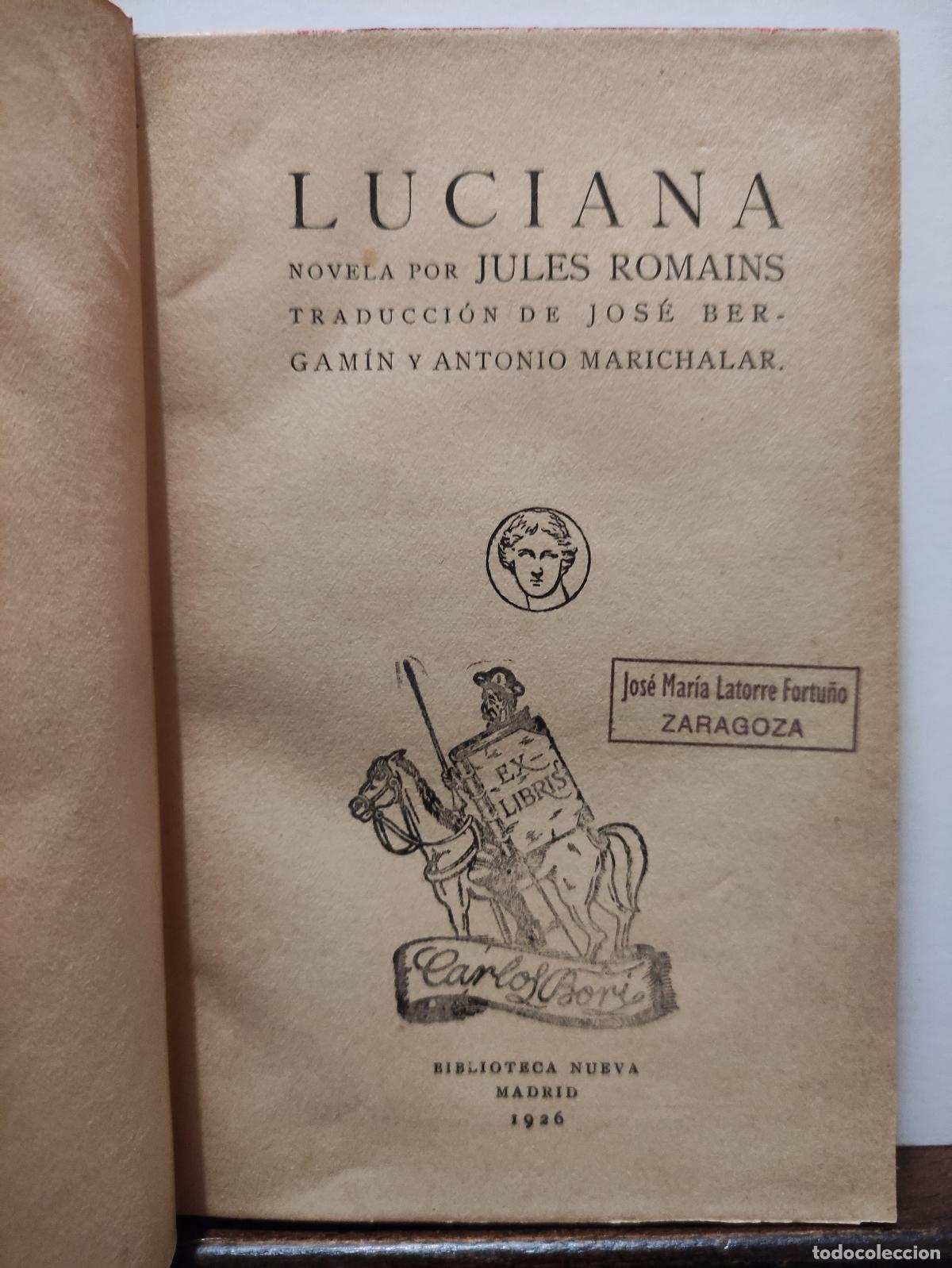 Libros: LUCIANA - JULES ROMAINS - Foto 2