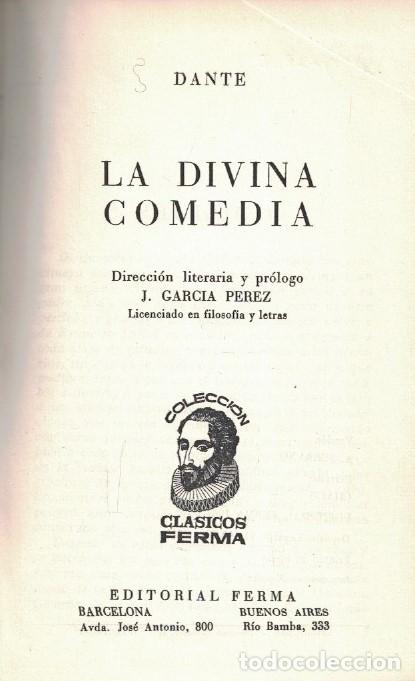 Libros: LA DIVINA COMEDIA. - Dante. - Foto 1