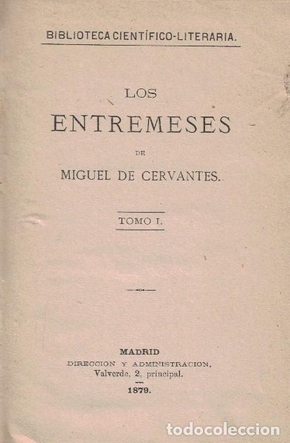 Libros: LOS ENTREMESES. 2 Tomos. - Cervantes Saavedra. Miguel de, - Foto 1
