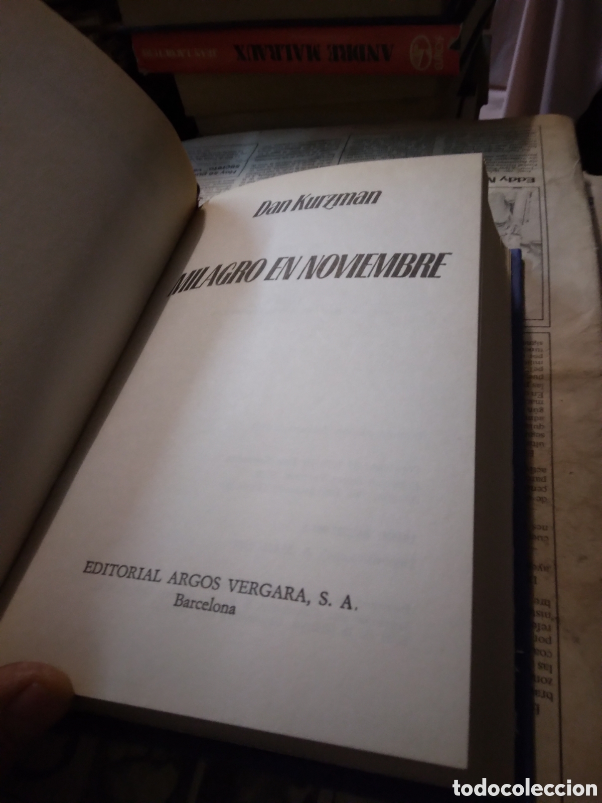 Libros: Dan Kurzman, Milagro en noviembre, Argos - Foto 2